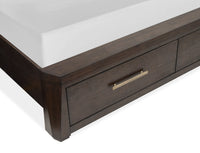 Magnussen Home Tauren Coffee Bean King Panel Storage Bed With Nightstand