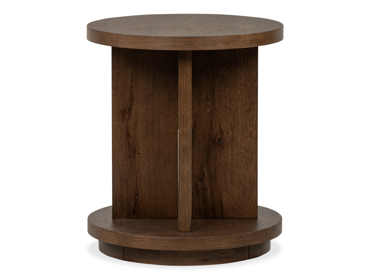 Magnussen Home Oswald Brown Round Cocktail Table With 2 End Tables
