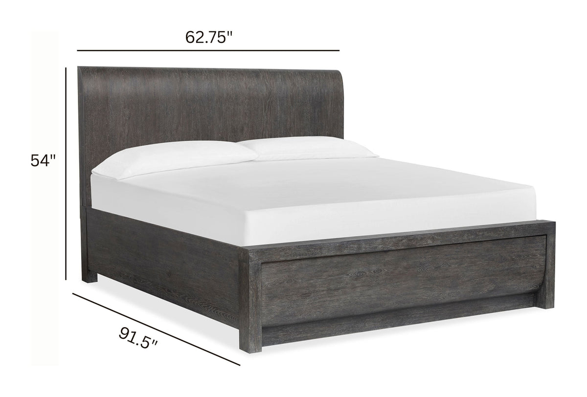 Magnussen Home Kinsley Black Heron Queen Panel Bed With Nightstand