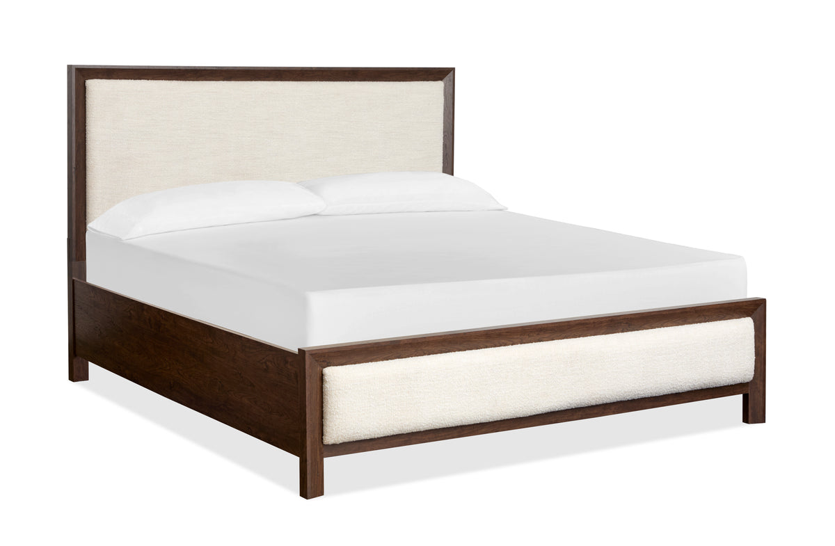 Magnussen Home Llewellyn Columbian Walnut King Upholstered Panel Bed