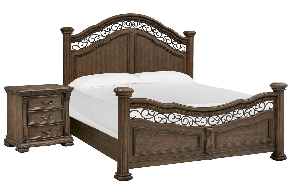 Magnussen Home Durango Willadeene Brown California King Panel Bed With Nightstand