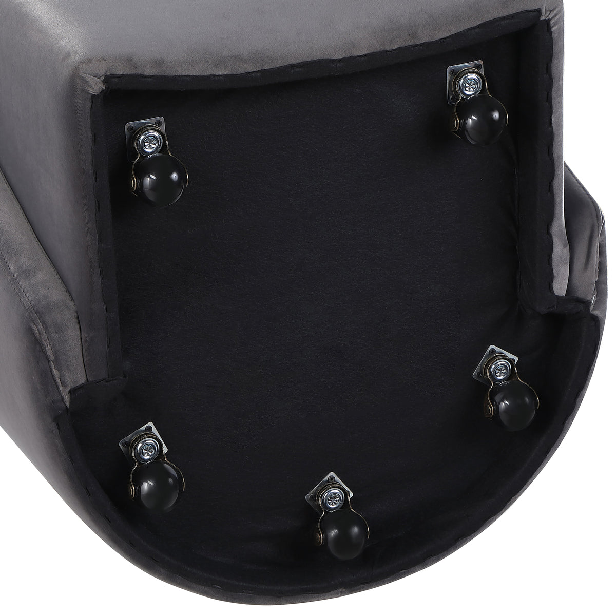 Annie Gray Velvet Barrel Chair w/Casters