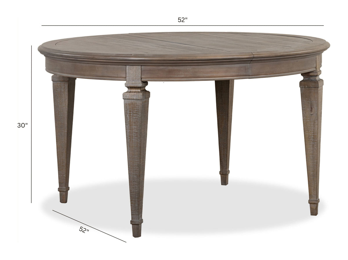 Magnussen Home Lancaster Dovetail Grey Extendable Round Dining Table With 4 Side Chairs