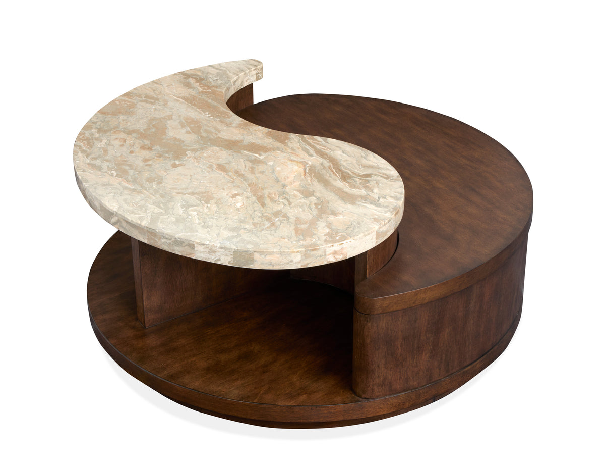 Magnussen Home Mcpherson Burnt Umber Round Cocktail Table With 2 End Table