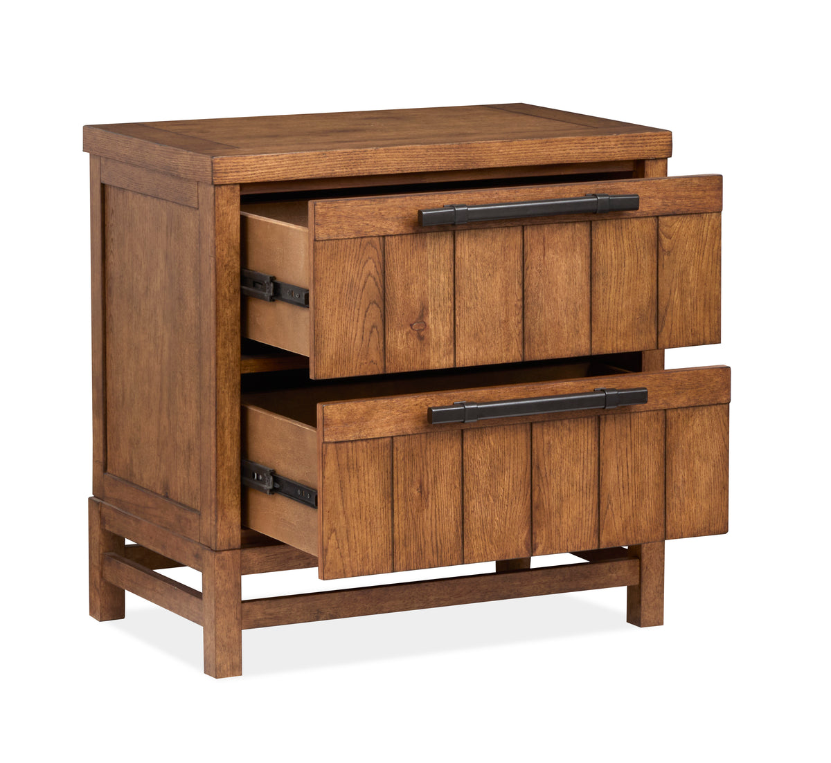 Magnussen Home Conway Honey Wheat Queen Panel Bed With 2 Nightstands
