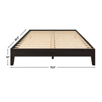 Nix Solid Wood Queen Platform Bed, Black