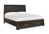 Magnussen Home Tauren Coffee Bean King Panel Storage Bed With Nightstand