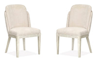 Magnussen Home Lorelei Misty Cloud Extendable 54" Round Dining Table With 2 Side Chairs And 2 Host Chairs