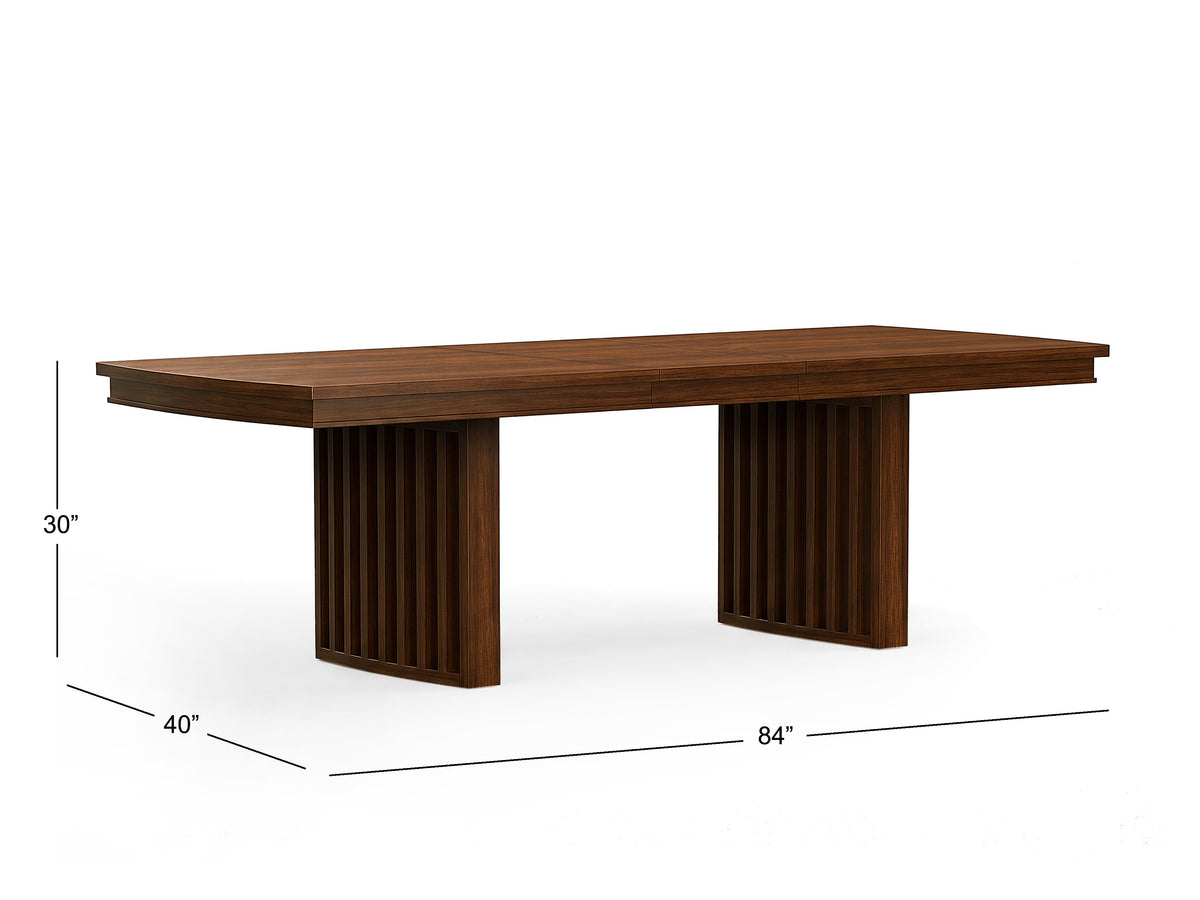 Magnussen Home Reena Rich Brown Extendable Trestle Dining Table With 2 Side Chairs 2 Host Chairs Bench Sideboard And Display Cabinet