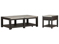 Magnussen Home Plum Creek Ravenwood Black Rectangular Cocktail Table With End Table