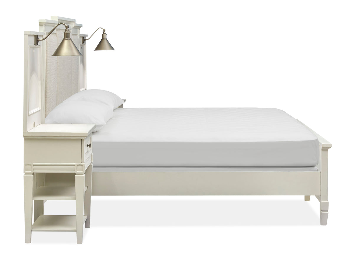 Magnussen Home Willowbrook Egg Shell White California King Upholstered Wall Panel Bed