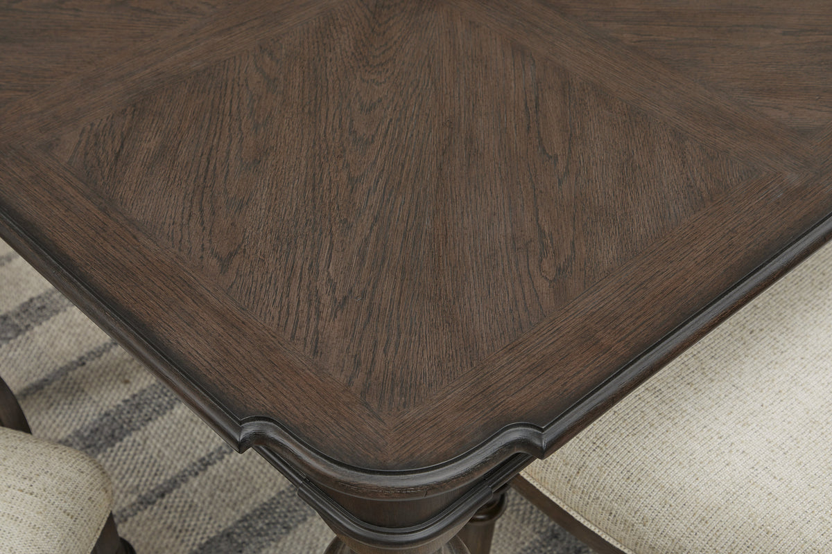 Pulaski Saddle Creek Timber Brown Extendable Leg Dining Table With 6 Upholstered Arm Chairs And Server