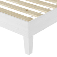 Nix White Solid Wood Platform Bed, Twin