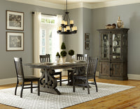 Magnussen Home Bellamy Peppercorn Extendable Rectangular Dining Table With 2 Side Chairs 2 Host Chairs And Bench