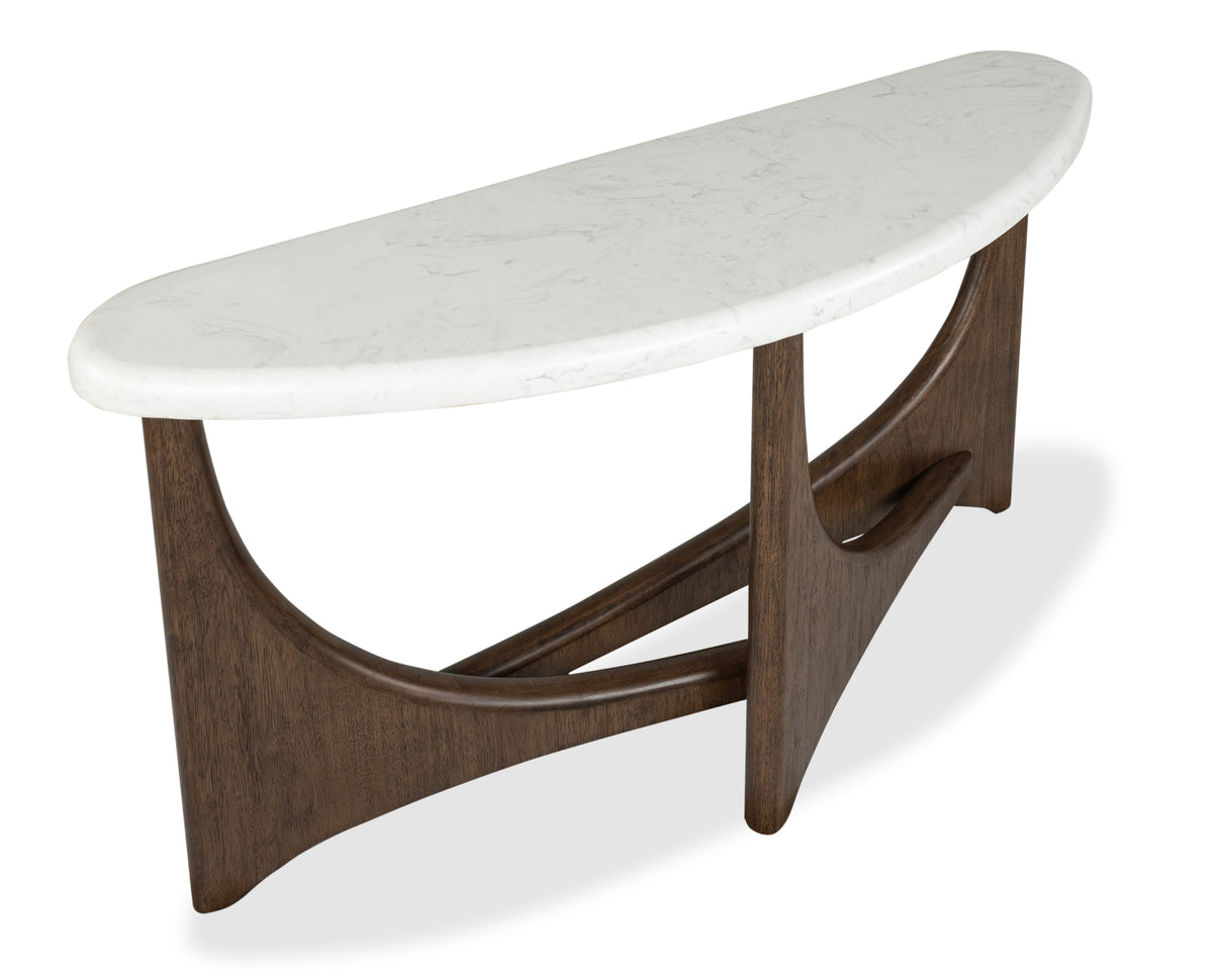 Magnussen Home Arwen Turkish Coffee Demilune Sofa Table