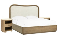 Pulaski Leeza Brown King Upholstered Panel Bed With 2 Accent Nightstands