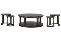 Magnussen Home Boswell Peppercorn Round Cocktail Table With 2 Nesting End Table
