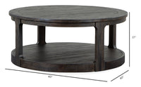 Magnussen Home Boswell Peppercorn Round Cocktail Table With 2 Nesting End Table