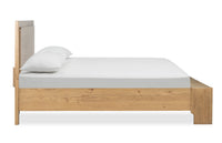 Magnussen Home Davenport Rustic Caramel King Panel Storage Bed With Nightstand