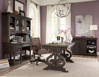 Magnussen Home Bellamy Peppercorn Desk With Bookcase