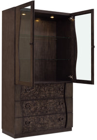 Pulaski Modern Mosaic Brown Leg Dining Table With 6 Arm Chairs And Sideboard