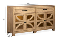 Magnussen Home Coventry Honey Maple Extendable 48" Round Dining Table With 4 Side Chairs And Buffet