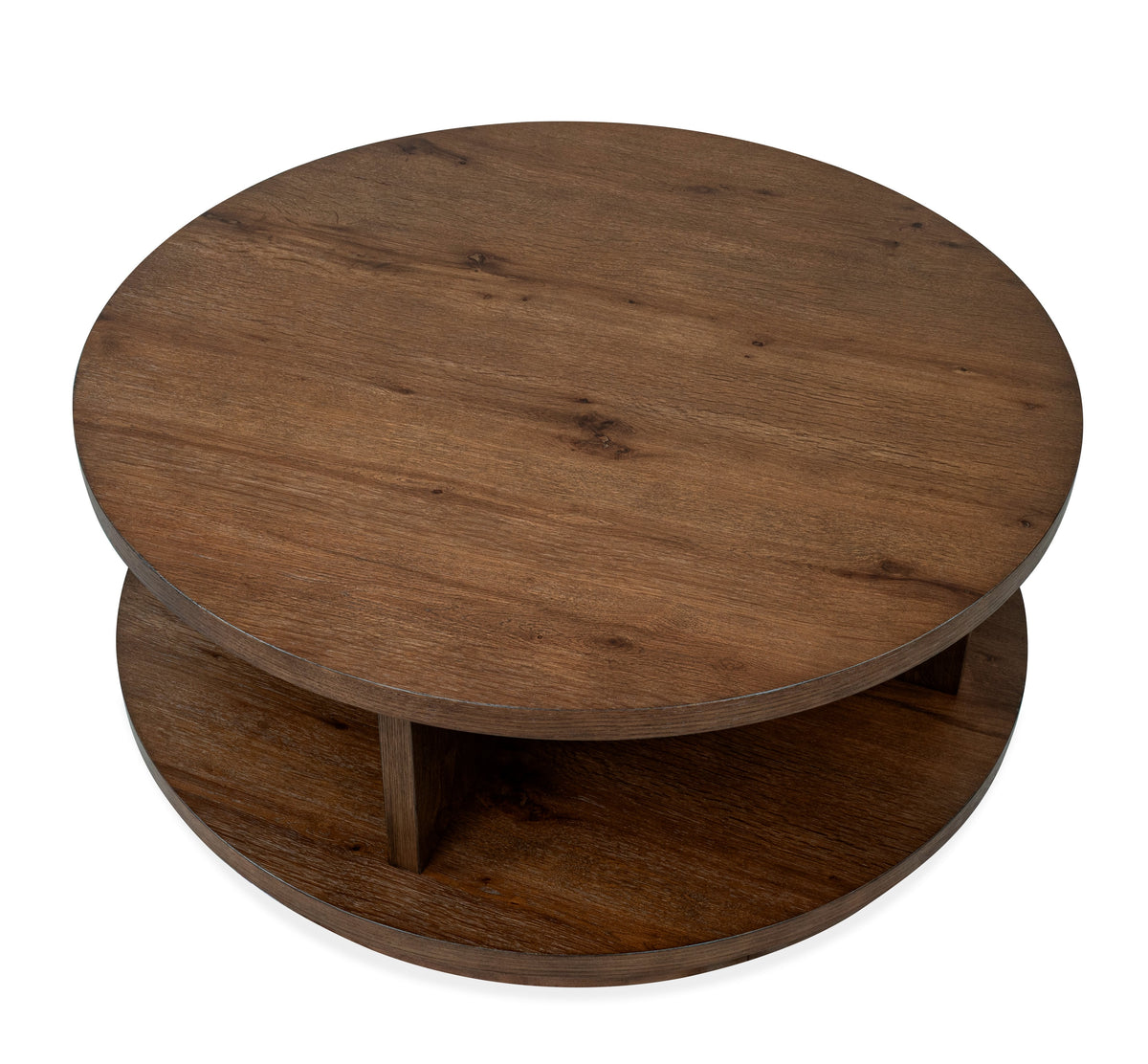 Magnussen Home Oswald Brown Round Cocktail Table With 2 End Tables