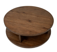 Magnussen Home Oswald Brown Round Cocktail Table With 2 End Tables