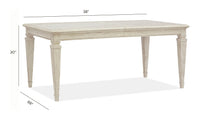 Magnussen Home Newport Alabaster Extendable Rectangular Dining Table With 4 Arm Chairs Upholstered Bench And Buffet