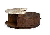 Magnussen Home Mcpherson Burnt Umber Round Cocktail Table With End Table