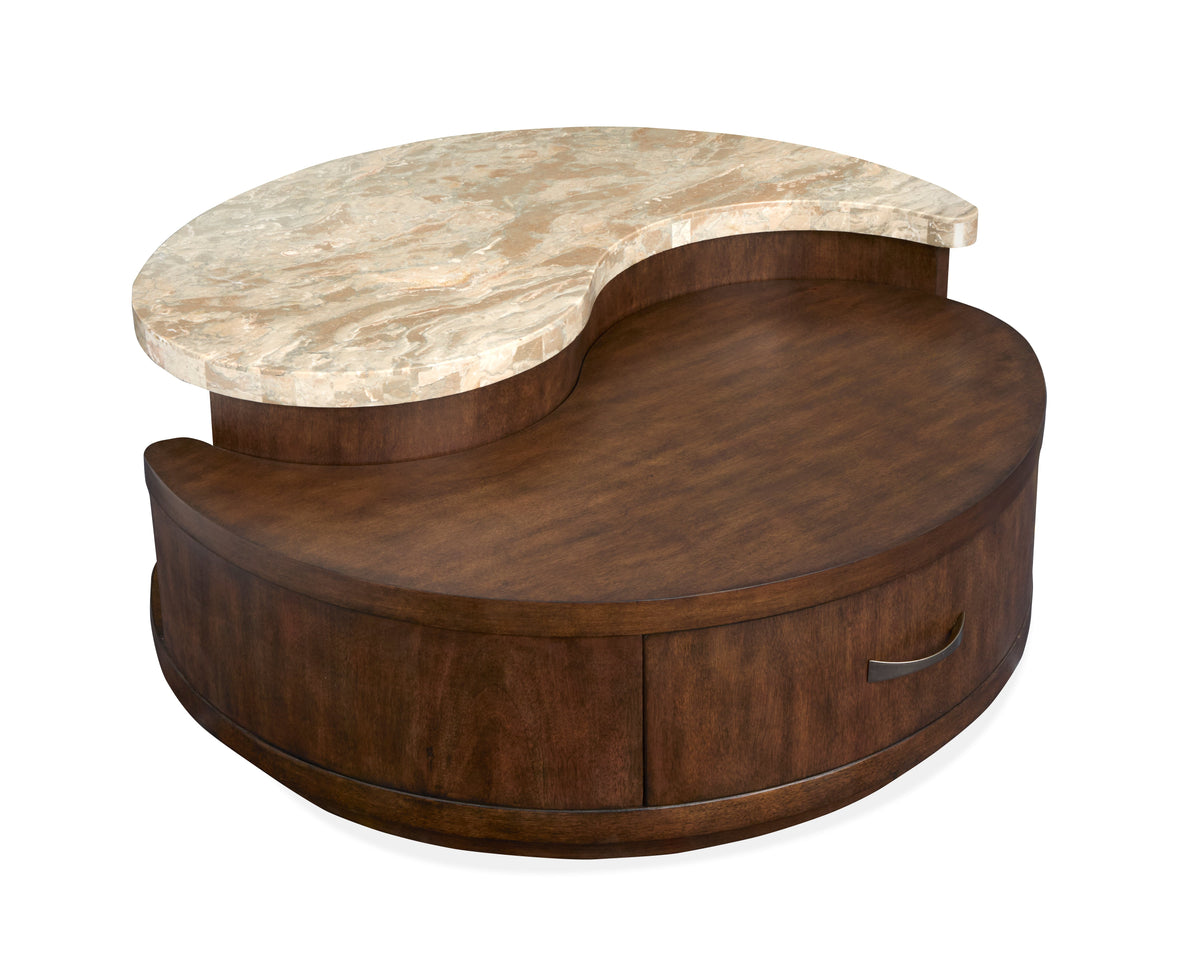 Magnussen Home Mcpherson Burnt Umber Round Cocktail Table With End Table