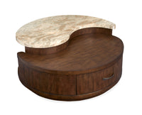Magnussen Home Mcpherson Burnt Umber Round Cocktail Table With End Table