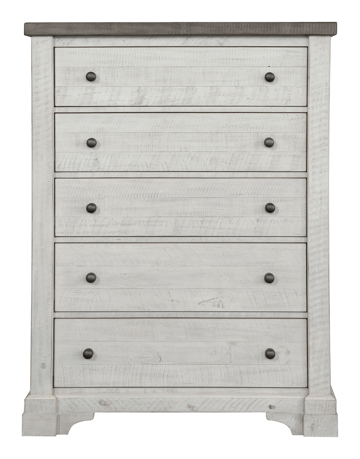 Samuel Lawrence Valley Ridge Distressed White 5 Drawer Chest