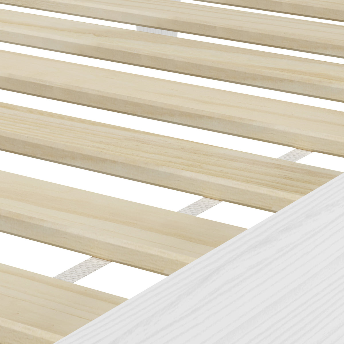 Nix White Solid Wood Platform Bed, Twin