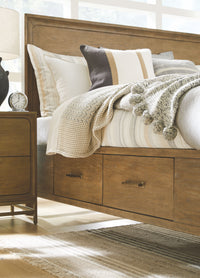 Magnussen Home Lindon Belgian Wheat And Coffee Bean Queen Panel Storage Bed