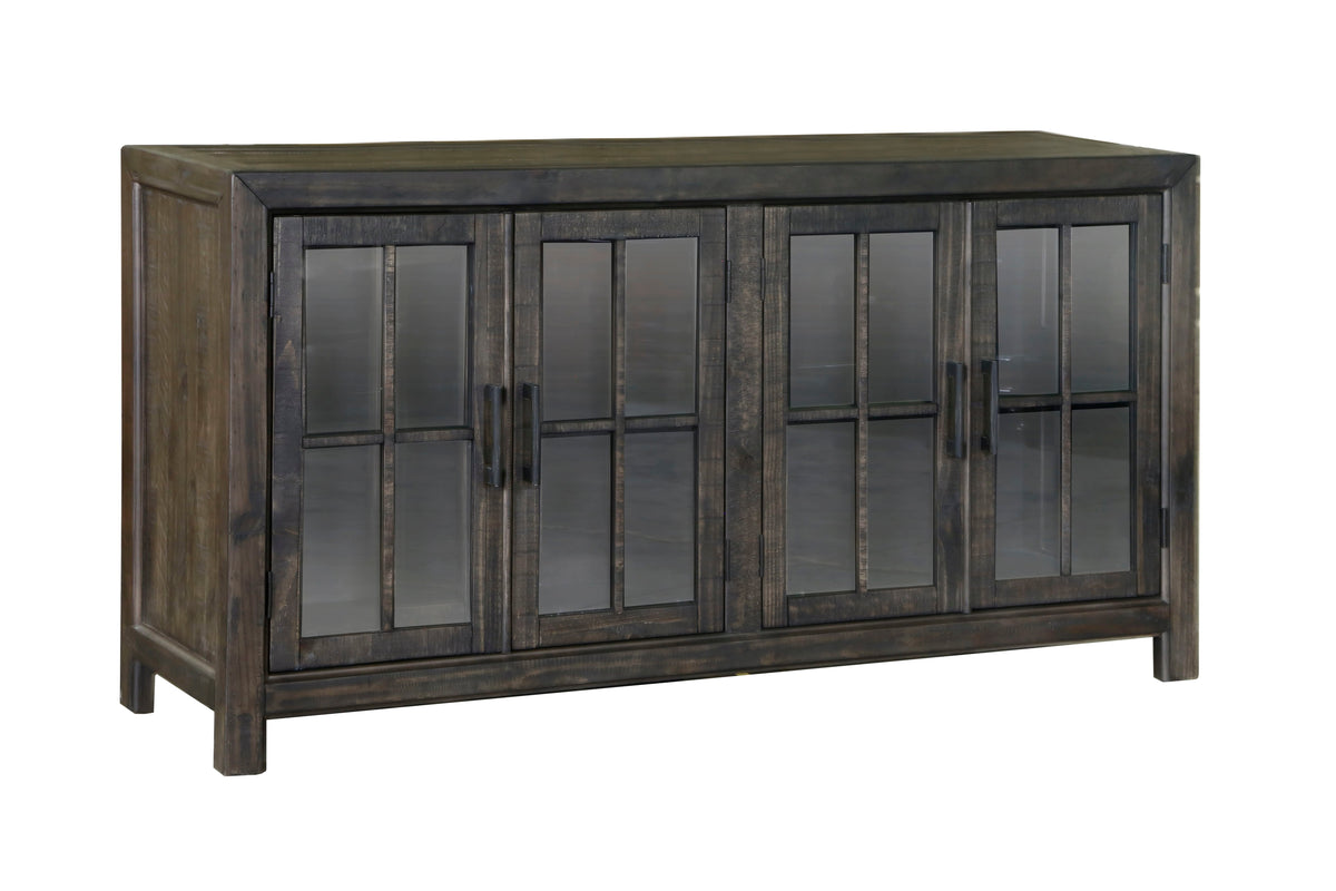 Magnussen Home Bellamy Peppercorn Extendable Rectangular Dining Table With 2 Side Chairs 2 Host Chairs Bench And Buffet