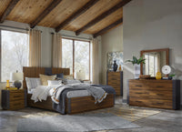 Magnussen Home Jensen Tavern Brown Queen Panel Bed With 2 Nightstands
