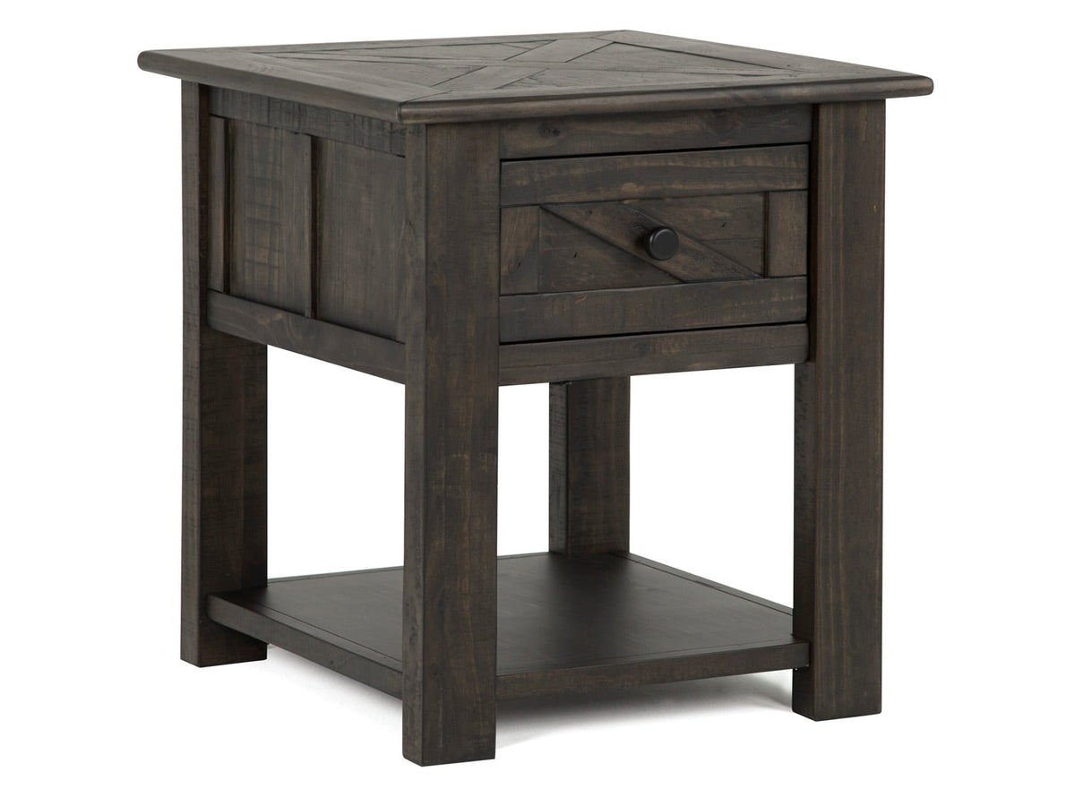 Magnussen Home Garrett Weathered Charcoal Rectangular Lift Top Cocktail Table With 2 End Table