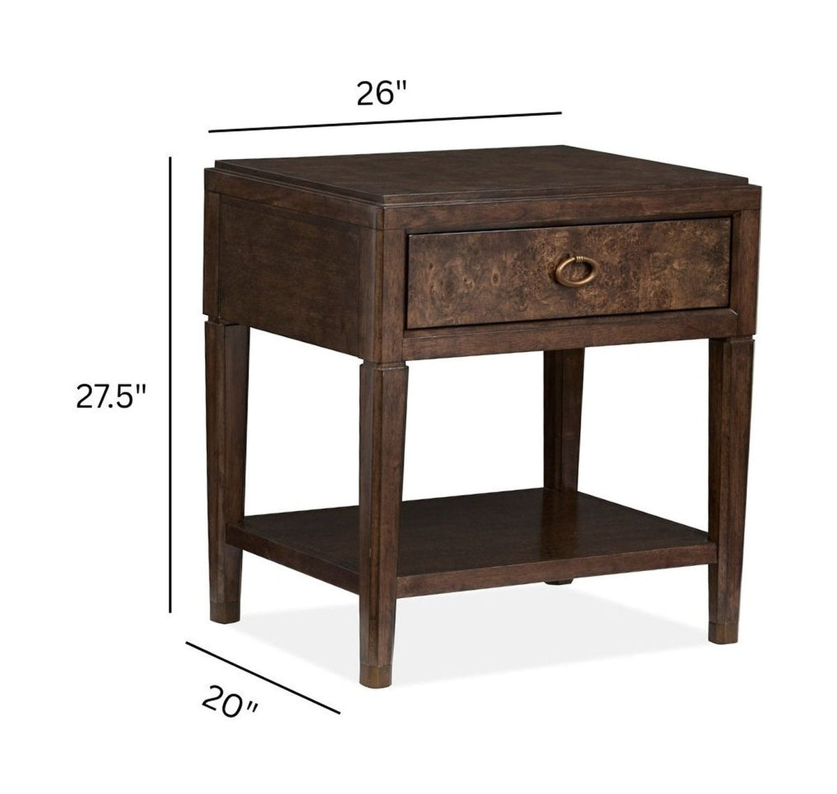 Magnussen Home Rowan Espresso King Upholstered Panel Bed With 2 Open Nightstands