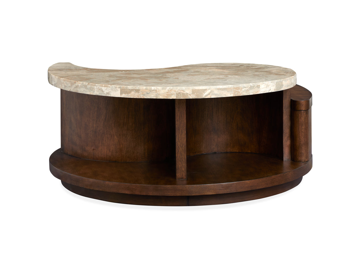 Magnussen Home Mcpherson Burnt Umber Round Cocktail Table With Casters