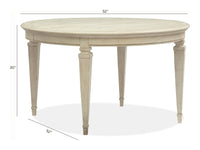 Magnussen Home Newport Alabaster Extendable Round Dining Table With 4 Side Chairs