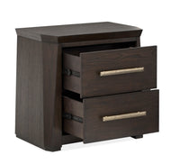 Magnussen Home Tauren Coffee Bean King Panel Bed With Nightstand