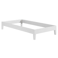Nix White Solid Wood Platform Bed, Twin