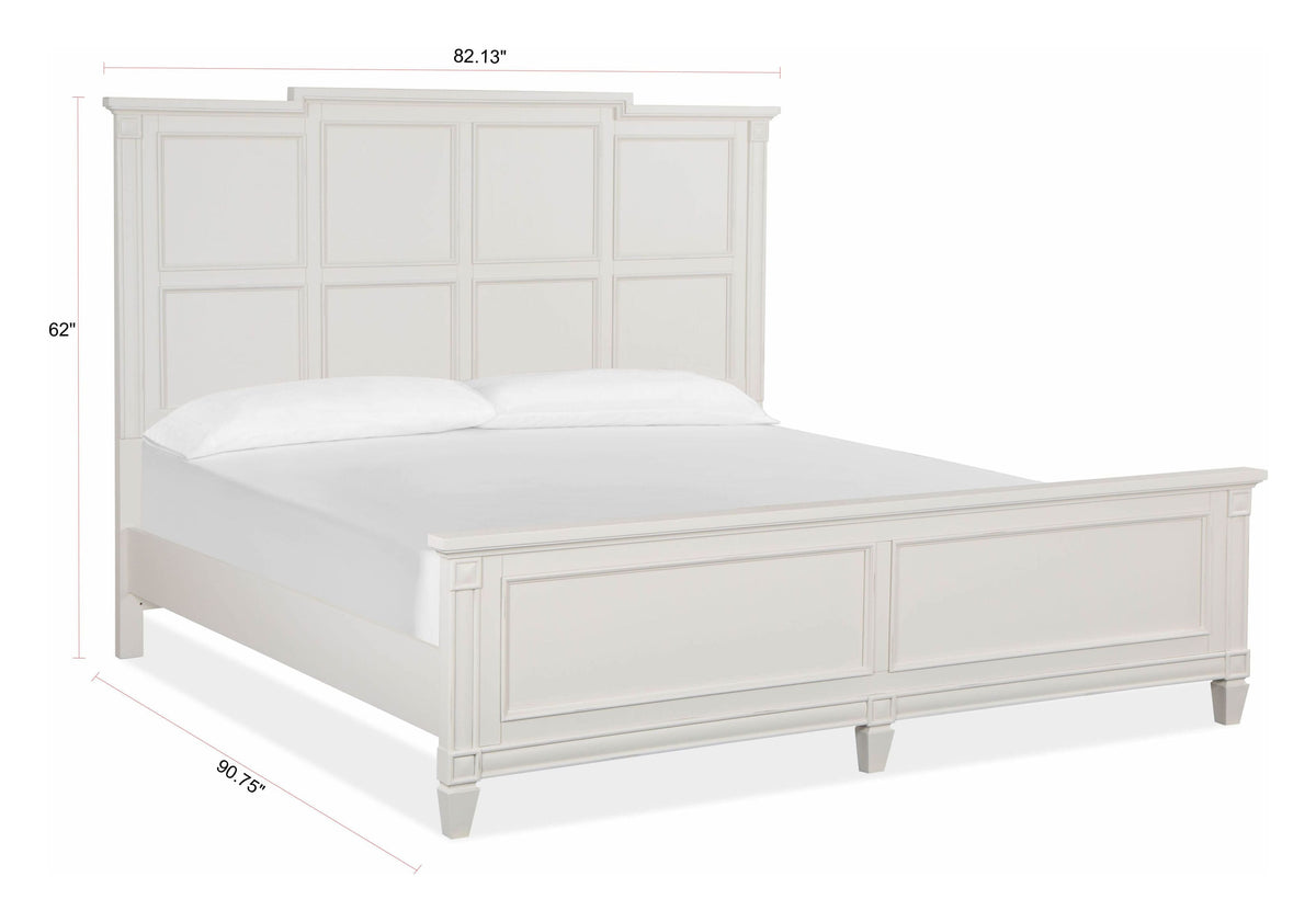 Magnussen Home Willowbrook Egg Shell White California King Panel Bed With 2 Nightstands