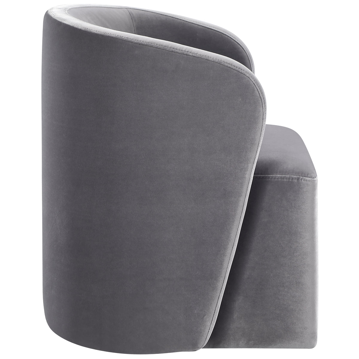 Annie Gray Velvet Barrel Chair w/Casters