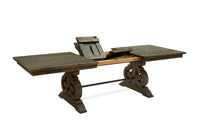 Magnussen Home Bellamy Peppercorn Extendable Rectangular Dining Table With 4 Side Chairs 2 Host Chairs And Buffet
