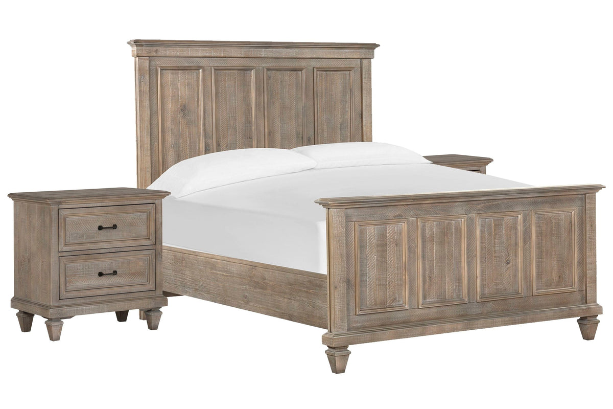 Magnussen Home Lancaster Dovetail Grey Queen Panel Bed With 2 Nighstands