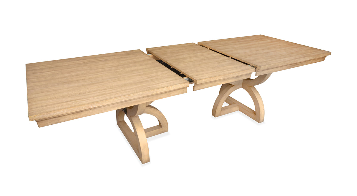 Magnussen Home Coventry Honey Maple Extendable Trestle Dining Table With 4 Side Chairs And Buffet