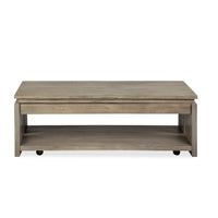 Magnussen Home Conrad Stone Harbor Grey Rectangular Lift Top Storage Cocktail Table With Casters