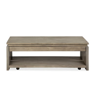 Magnussen Home Conrad Stone Harbor Grey Rectangular Lift Top Storage Cocktail Table With 2 End Table And Sofa Table